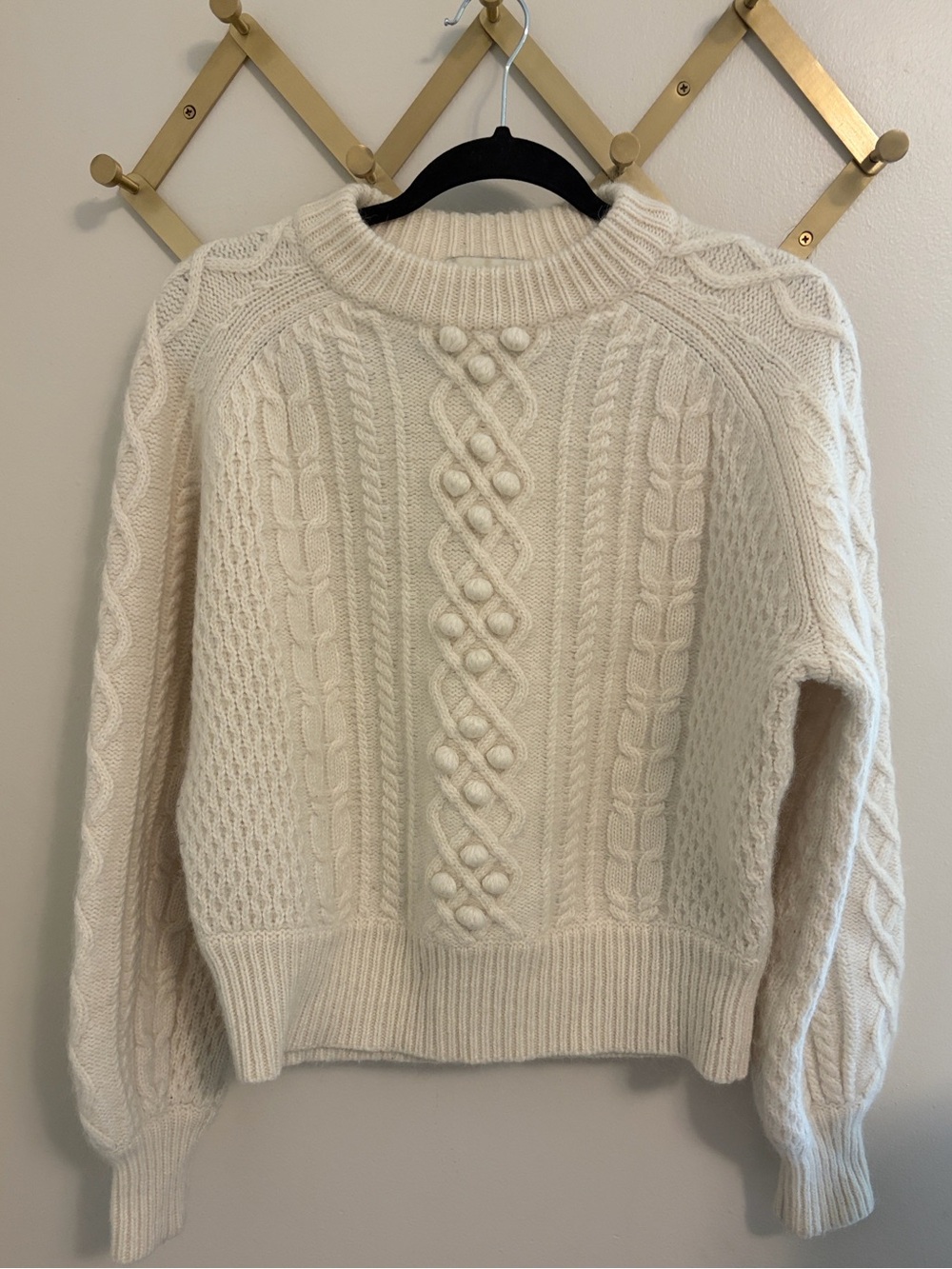 J.Crew x Demylee Cream Cable Knit Women's Sweater size small